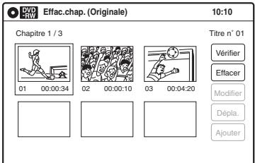 SONY RDR-VX410 - Sélectionnez « effac. chap. », puis appuyez sur ENTER. - 1