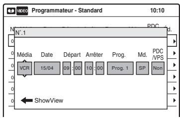 SONY RDR-VX410 - Sélectionnez une des options, puis appuyez sur ENTER. - 1