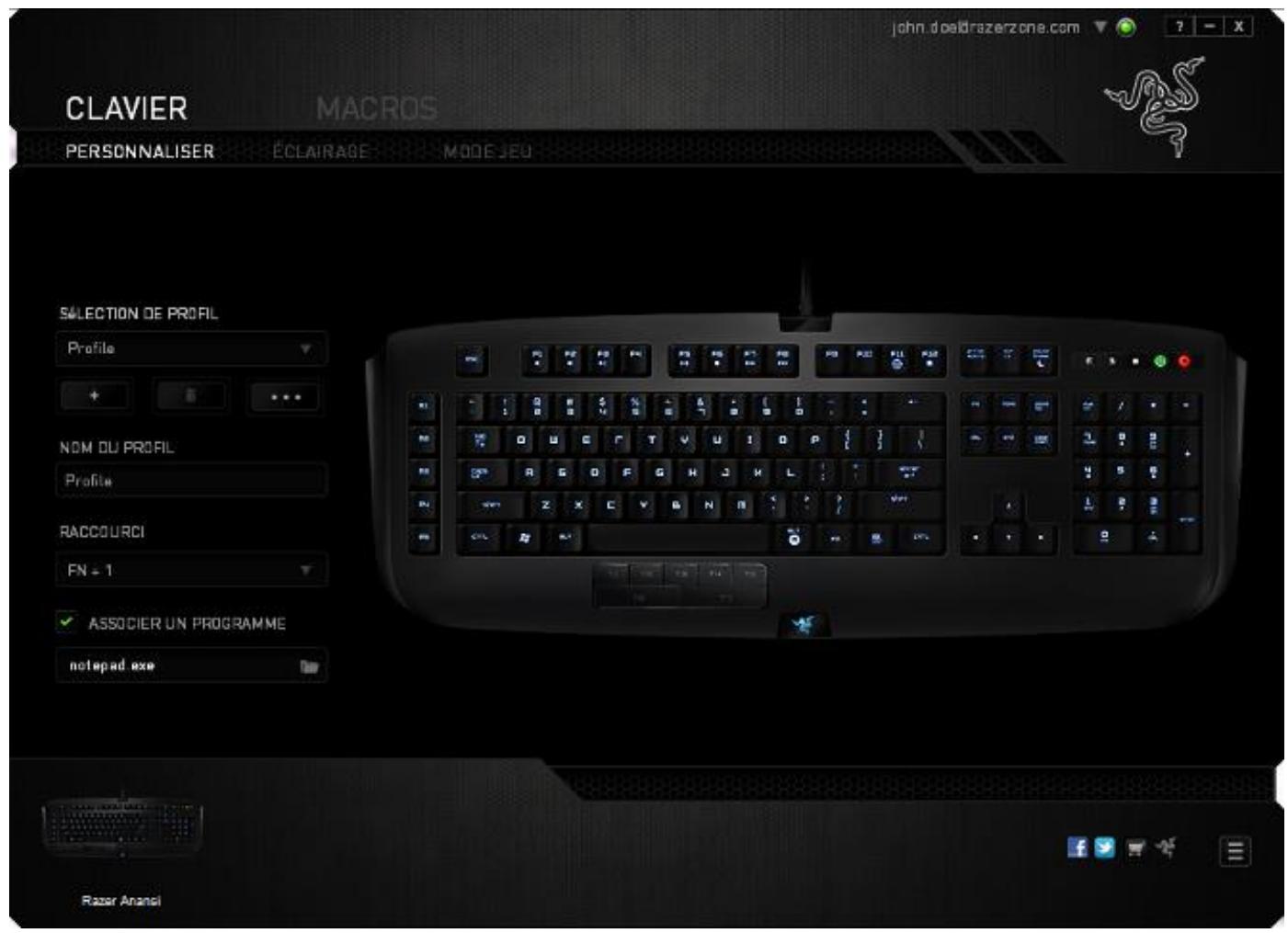 RAZER ANANSI - ONGLET CLAVIER - 1