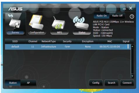 ASUS PCE-N15 - Icône de l'utilitaire de configuration pour carte réseau sans fil ASUS - 3