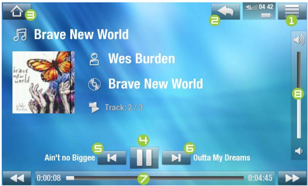ARCHOS A5 INTERNET TABLE 32 - Écran de lecture de musique - 1