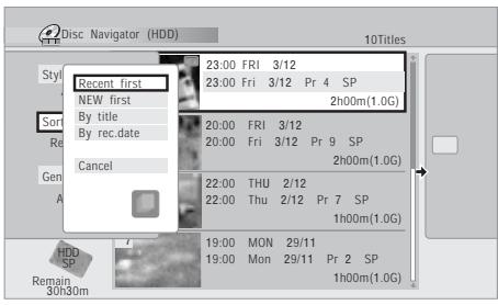 PIONEER DVR-RT601H-S - Modification de la présentation de Disc Navigator - 3
