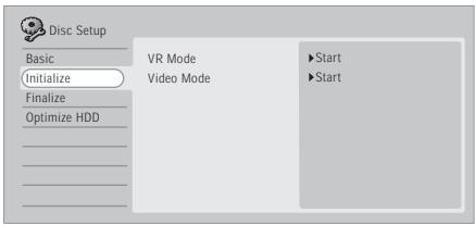 PIONEER DVR-RT601H-S - Sélectionnez 'Initialize'. - 1