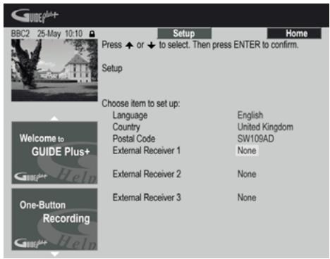 PIONEER DVR-RT601H-S - Si vous utilisez un récepteur extérieur (par exemple, un récepteur de télévision par satellite) relié au moyen du câble G-LINK fourni, effectuez cette présente opération, sinon passez directement à l'opération 5. - 1