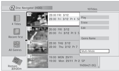PIONEER DVR-RT601H-S - Sélectionnez 'Multi-Mode' sur le menu des commandes. - 1
