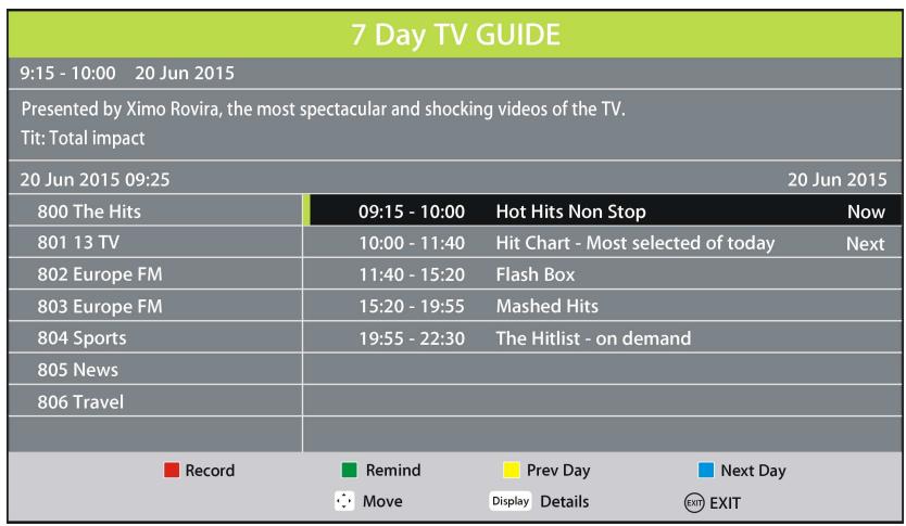 POLAROID TVLEDTFLSSUHDP - GUIDE TV (en mode TNT uniquement) - 1