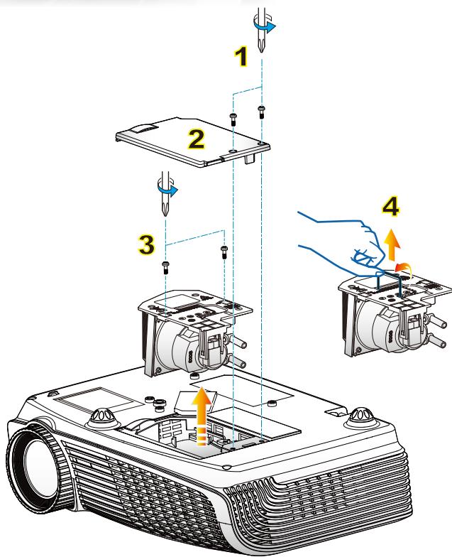 OPTOMAR HD 230 X - Remplacement de la lampe - 9