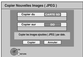 PANASONIC DMR-XW400EFK - Copie de nouvelles images sur la carte SD—Copier Nouvelles Images - 2