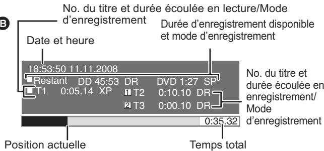 PANASONIC DMR-XW400EFK - Appuyez sur [STATUS ①]. - 2