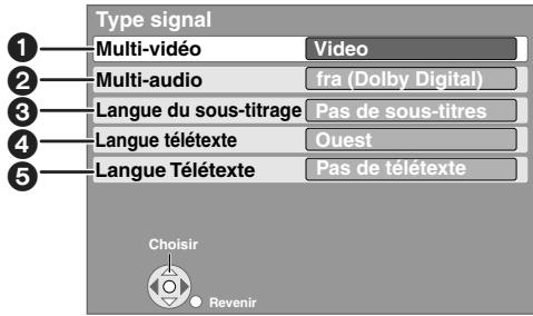 PANASONIC DMR-XW400EFK - Appuyez sur [▲, ▼] pour choisir "Type de signal" et appuyez sur [OK]. - 1