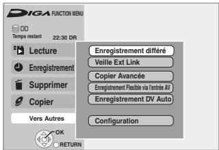 PANASONIC DMR-XW400EFK - Appuyez sur [▲, ▼] pour choisir un élément et appuyez sur [OK]. - 1