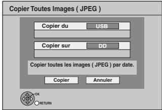 PANASONIC DMR-XW400EFK - Copie de toutes les images fixes sur la clé mémoire USB—Copier Toutes Images - 2