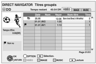 PANASONIC DMR-XW400EFK - Appuyez sur [▲, ▼] pour sélectionner le titre. - 1