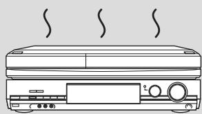 PANASONIC DMR-XW400EFK - Ne posez pas l'appareil sur un amplificateur ou sur un autre appareil susceptible de chauffer. - 1