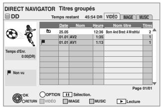 PANASONIC DMR-XW400EFK - Appuyez sur [DIRECT NAVIGATOR]. - 1