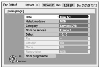 PANASONIC DMR-XW400EFK - Appuyez sur [▲, ▼] pour sélectionner et sur [◀, ▶] pour changer les éléments. - 1