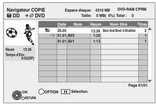 PANASONIC DMR-XW400EFK - Appuyez sur [▲, ▼] pour choisir "Navigateur COPIE" et appuyez sur [OK]. - 1