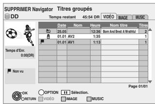 PANASONIC DMR-XW400EFK - Utiliser le SUPPRIMER Navigator pour la suppression - 1