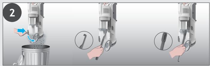 HOOVER HF1P10HX - CÓMOC VACIAR EL DEPOSITO DE SUCIEDAD - 10