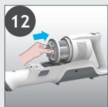 HOOVER HF1P10HX - IMPORTANTE: para um desempenho ideal, recomendamos lavar os filtros a cada 5 depositos esvaziados. - 9