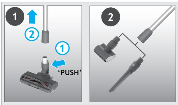 HOOVER HF1P10HX - Om uw product in de 'Boven de vloer modus' te gebruiken: - 1