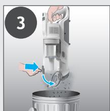 HOOVER HF1P10HX - TØMNING AF STØVBEHOLDEREN - 4