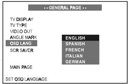 JBL DSC 400 - Selecting the On Screen Display (OSD) Language - 2