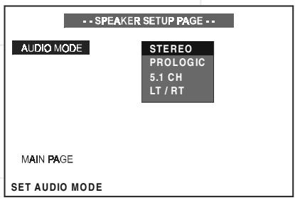 JBL DSC 400 - Audio Mode Setting - 1