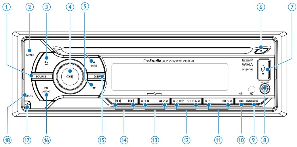 PHILIPS CE135BT - Présentation de l'unité principale - 1