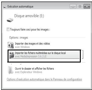 PENTAX OPTIO WG-4 - Sélectionnez [importer les fichiers multimédias sur le disque local]. - 1
