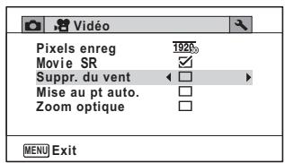 PENTAX OPTIO WG-4 - Suppression du bruit du vent pendant l'enregistrement d'une série vidéo (suppr. du vent) - 1