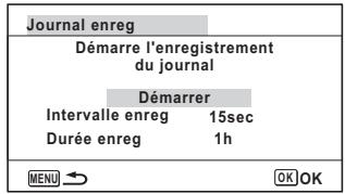 PENTAX OPTIO WG-4 - Enregistrer un journal selon un intervalle et une durée prédéfinis - 5