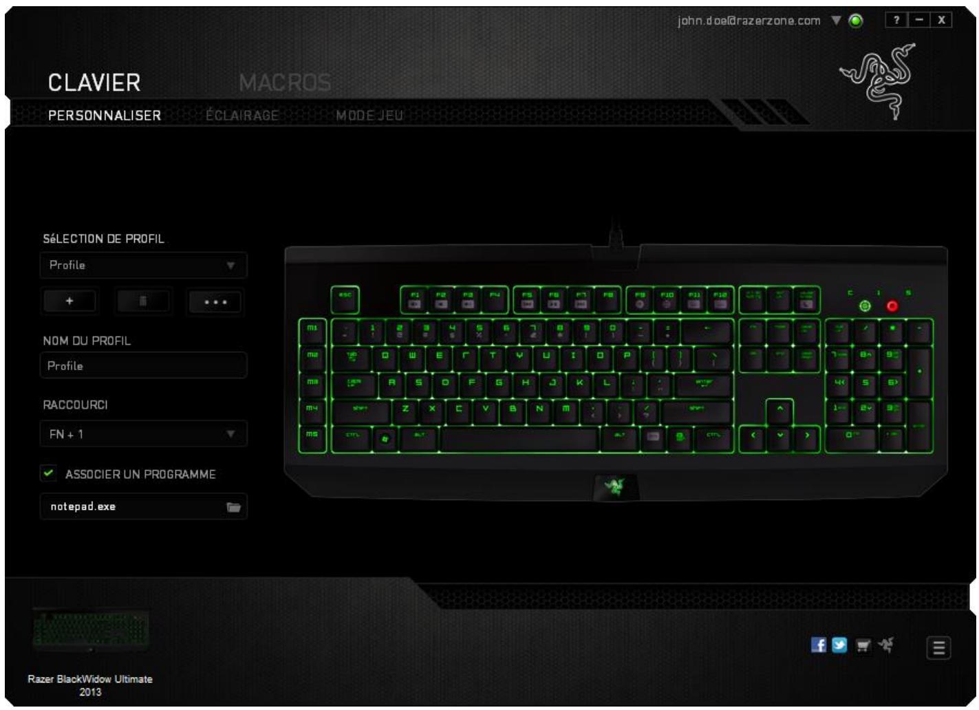RAZER RONAN - Onglet personnaliser - 1