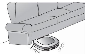 LG VRG6600PG - Par un message vocal "L'aspirateur robot ne peut pas continuer son nettoyage. Vérifiez la zone autour." - 1