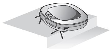 LG VRG6600PG - Par un message vocal "Les roues ne touchent pas le sol. Placez l'aspirateur robot sur un sol plat." - 1
