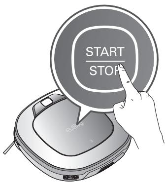 LG VRG6600PG - Utilisation des boutons de l'aspirateur robot - 1