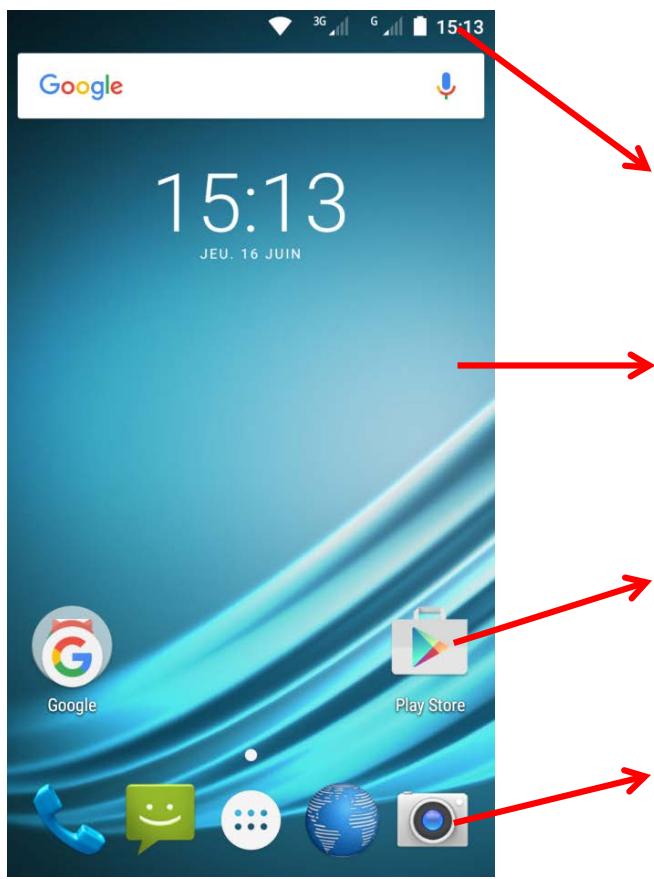 LOGICOM iD_BOT 53 8Gc - Descriptif de l'écran d'accueil - 1