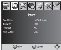 AKIRA DHB-B51HU160 - Paramétres Video - 1