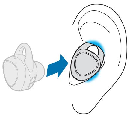 SAMSUNG GEAR iCON X BLEU - Mettre les mini-oreillettes en place - 1