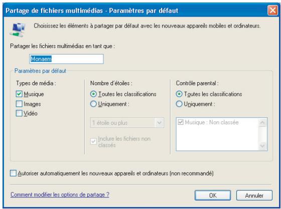 SAGEM MY DUAL RADIO 700 - Lecteur windows media 11 (WMP11): installation et connexion - 14
