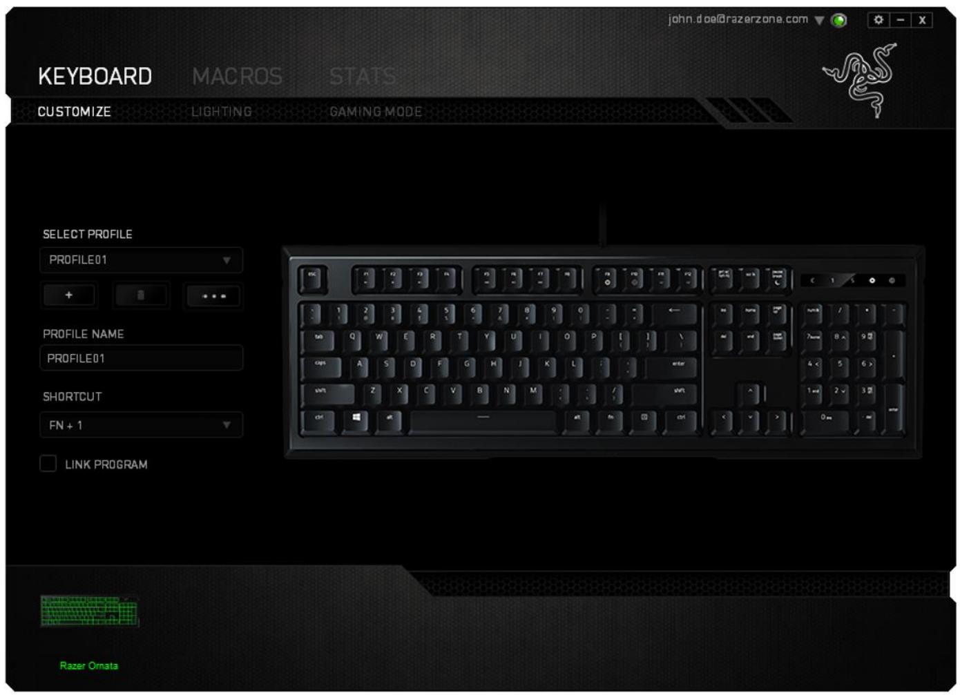 RAZER ORNATA - KEYBOARD TAB - 1