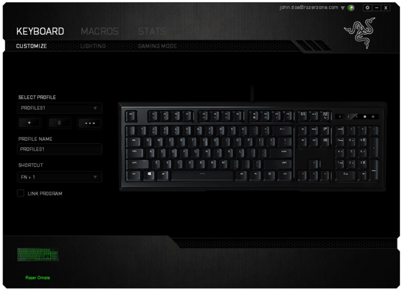 RAZER ORNATA - Customize Tab - 1