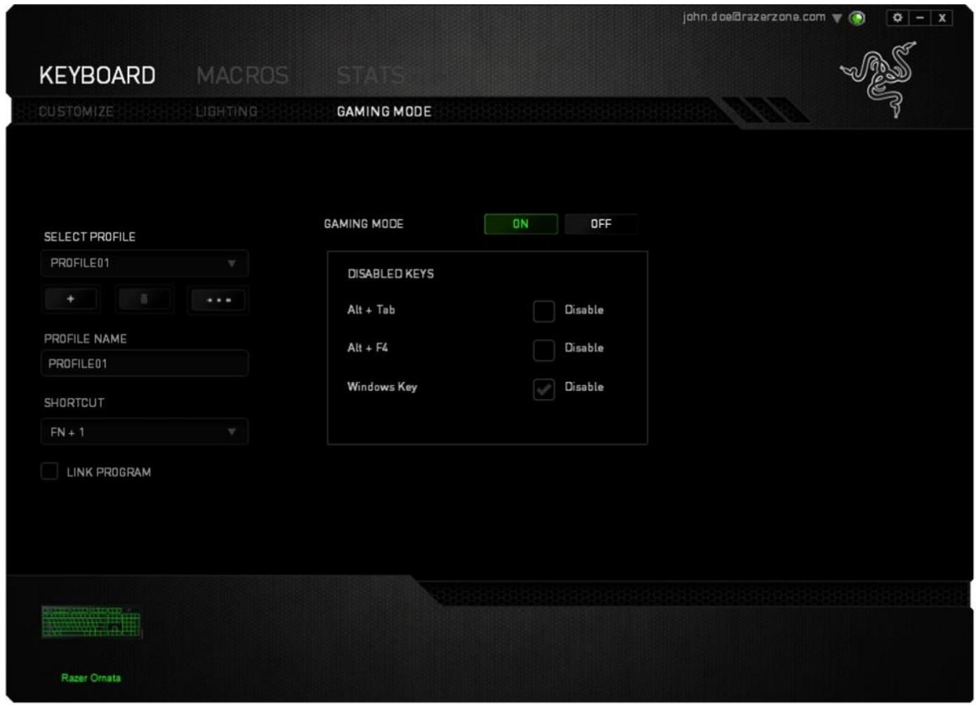 RAZER ORNATA - Gaming Mode Tab - 1