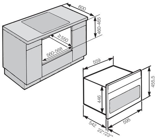 MIELE H 5040 BM - Encastrement dans un meuble bas - 1