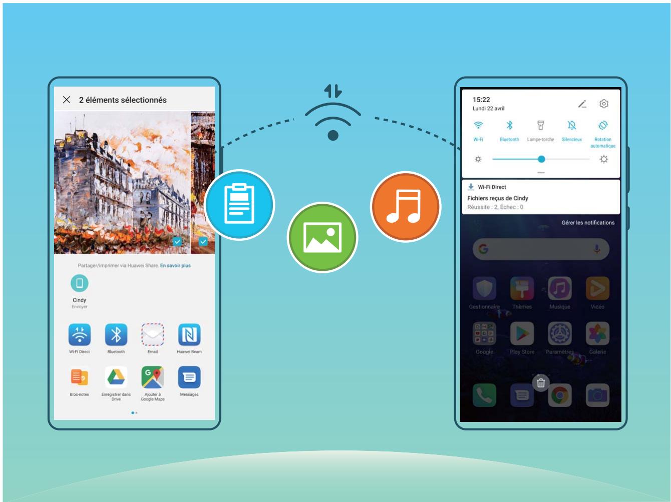 HUAWEI nova 5st - Transférer des données via wi-fi direct - 1