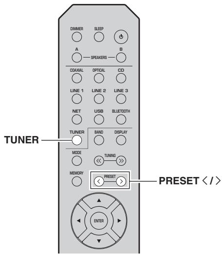 YAMAHA FMUSICCSTRN402BLACK - Rappel d'une station préeselectionnée - 1