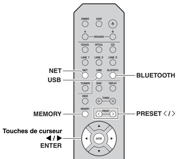 YAMAHA FMUSICCSTRN402BLACK - Mémorisation du morceau/de la station en cours d'écoute (fonction preset) - 1