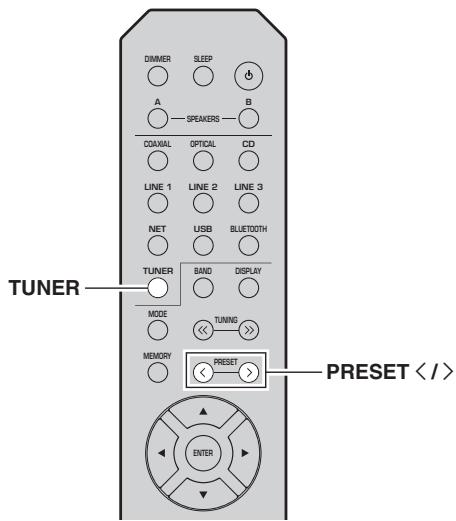 YAMAHA FMUSICCSTRN402BLACK - Rappel d'une station préeselectionnée - 1