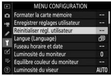 NIKON Z6 - Sélectionnez réinitialiser régulièrement utiliseur - 1