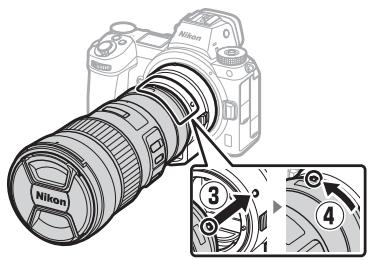 NIKON Z6 - Fixez l'objectif à l'adaptateur. - 1